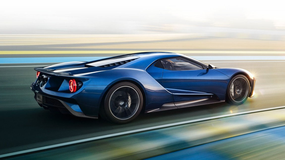 Fast blue car