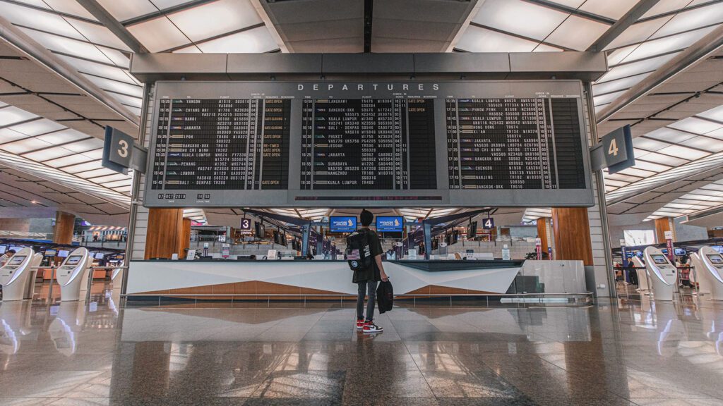 Airport departures sign