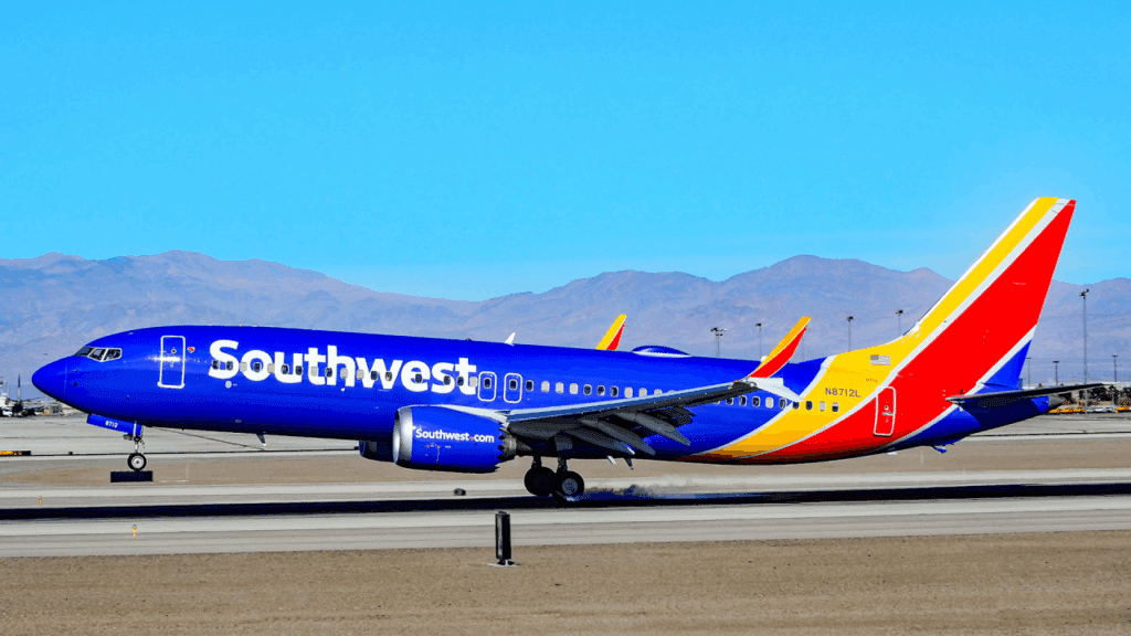 Southwest airplane on the runway
