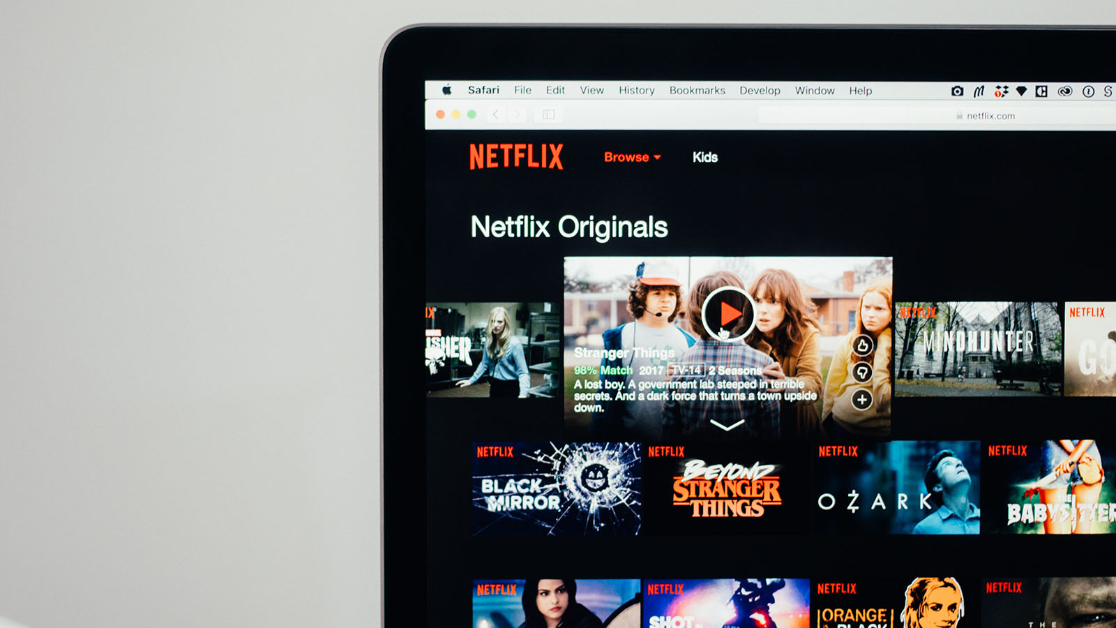 Netflix on a laptop