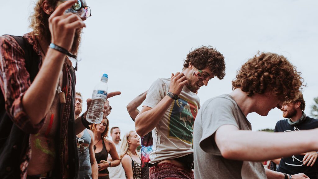 People dancing at a festival
