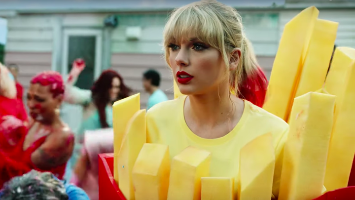 Taylor Swift in a french fry costume
