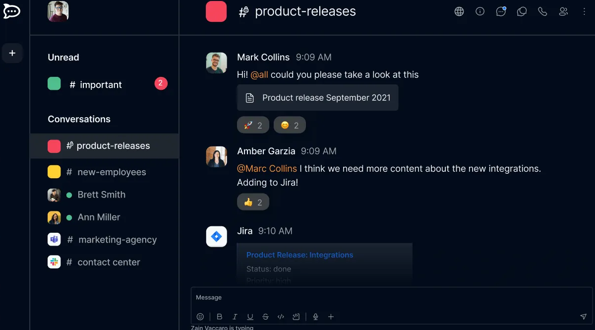 Rocket.Chat conversation