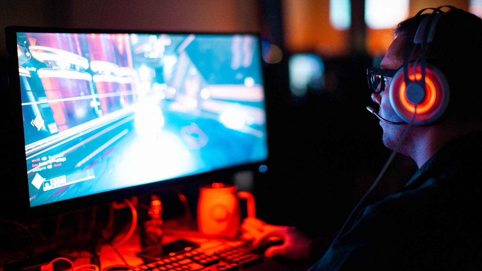 Playing video games with a headset