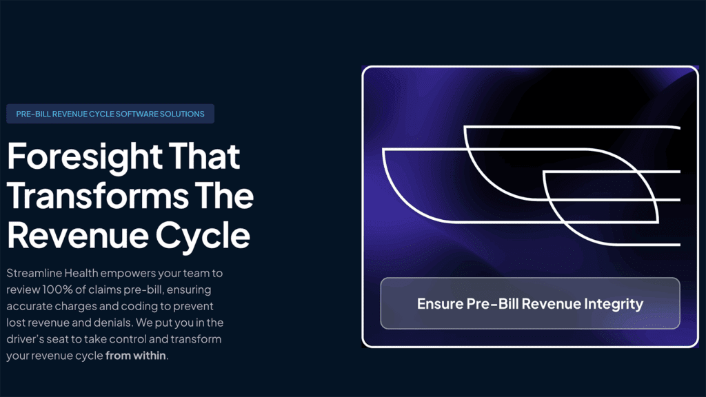 Streamline Health home page